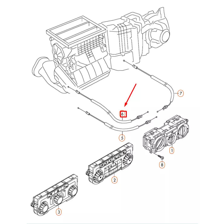 NEW VOLKSWAGEN AMAROK DEFROSTER FLAP CABLE LHD 7H1819833C ORIGINAL