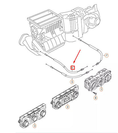 NEW VOLKSWAGEN AMAROK DEFROSTER FLAP CABLE LHD 7H1819833C ORIGINAL