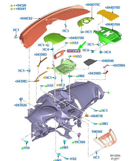 new ford kuga mk2 c520 instrument panel trim bezel 1826547 original