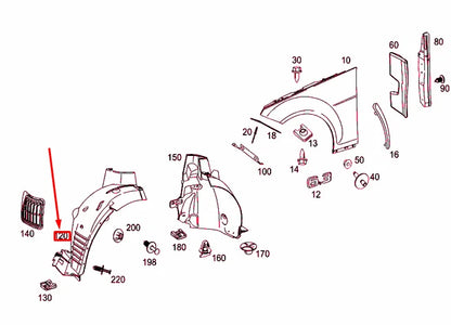 NEW MB C C204 AMG FRONT RIGHT FENDER WHEEL HOUSE COVERING A2046909030 ORIGINAL