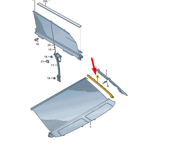 new audi a8 d4 rear roller sun blind right guide rail cover 4h4863658ep5