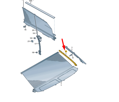 new audi a8 d4 rear roller sun blind right guide rail cover 4h4863658ep5