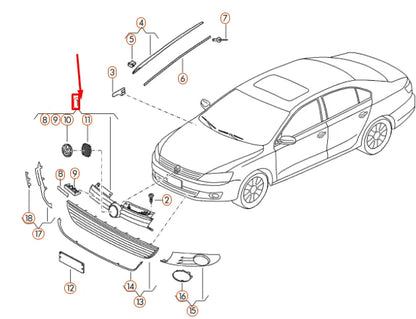 NEW VOLKSWAGEN JETTA A6 MK6 FRONT RADIATOR GRILLE 5C6853651AZLL ORIGINAL