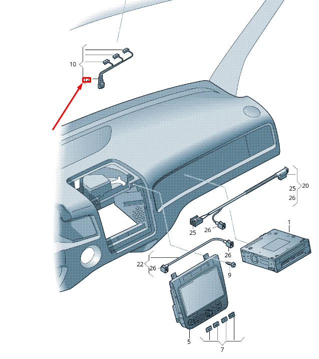NEW VW TOUAREG 7P MK2 FLAT CONTACT HOUSING 6 PIN RHD 6Q0972716B