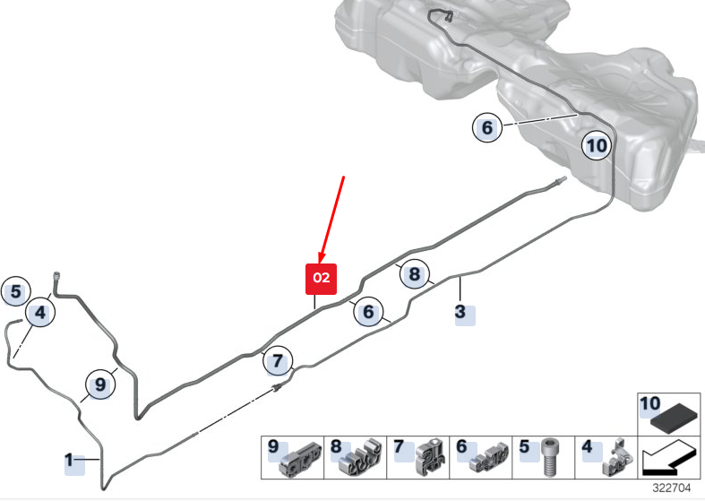 new bmw 5 gran turismo f07 front fuel pipe 16137217088 7217088 original