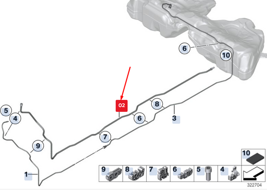 new bmw 5 gran turismo f07 front fuel pipe 16137217088 7217088 original
