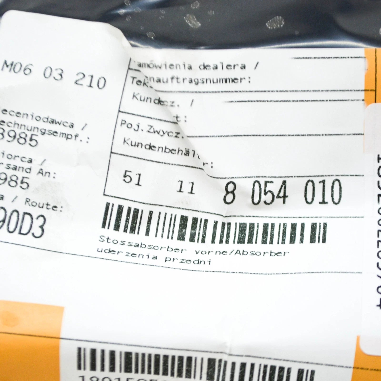 NEW BMW X5 F15 FRONT M BUMPER ABSORBER FOAM 51118054010 8054010 2015 ORIGINAL