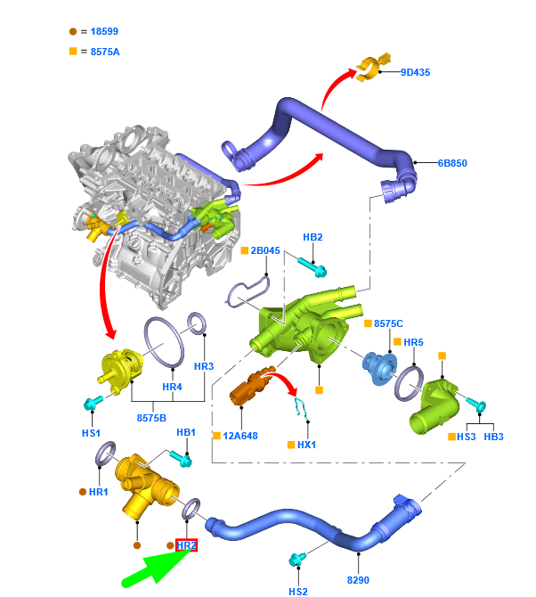new ford ecosport mk2 bk water connection seal ring 5198200 w715776-s300