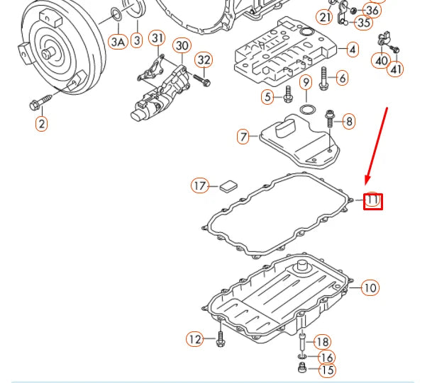 NEW AUDI Q7 4L TRANSMISSION OIL PAN GASKET 0C8321371 ORIGINAL