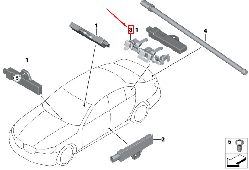 new bmw 5 touring g31 aerial luggage compartment holder 61359331172 original