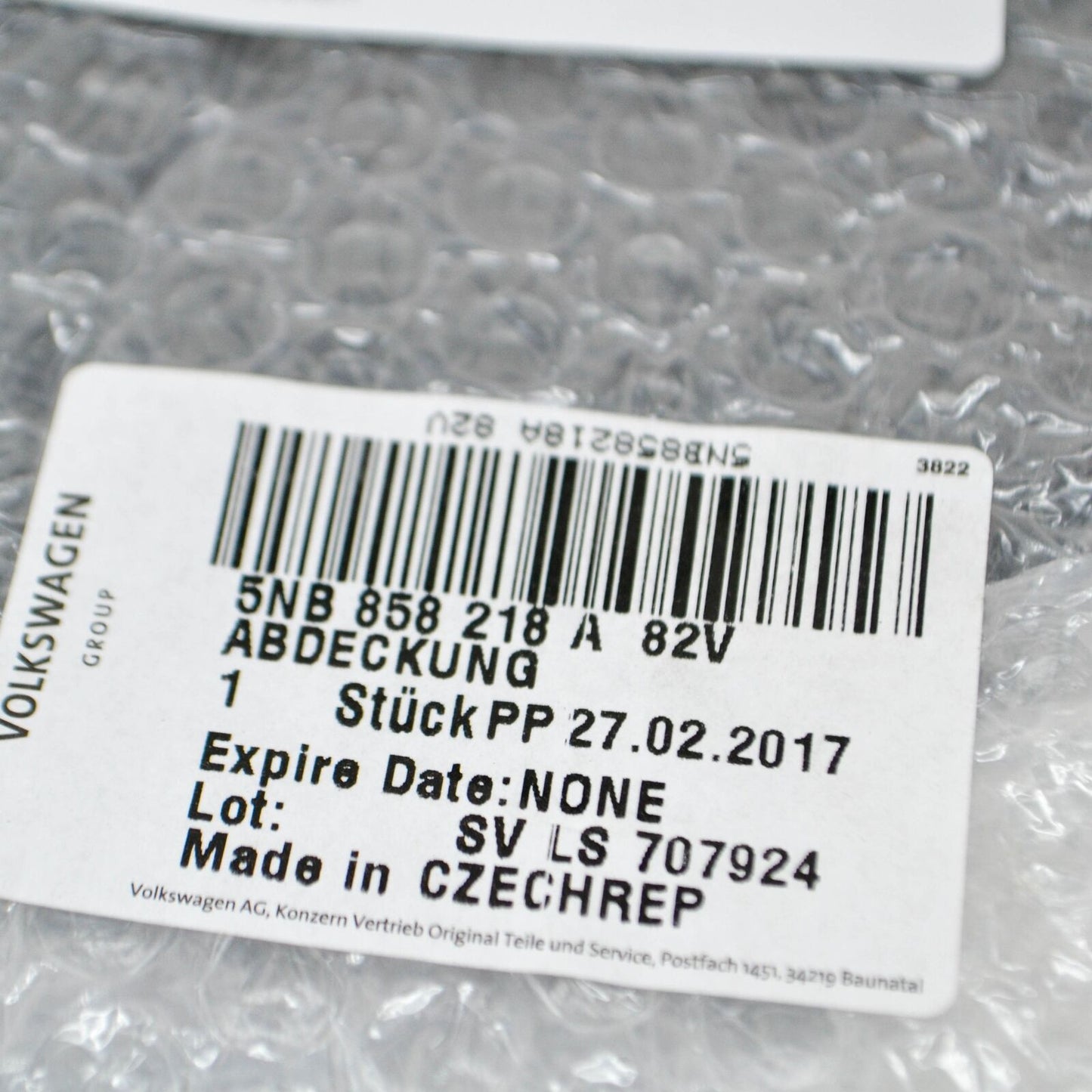 NEW VW TIGUAN AD MK2 FRONT DASHBOARD RIGHT COVER LHD 5NB858218A82V ORIGINAL