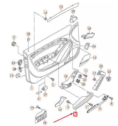 NEW AUDI A5 8T FRONT LEFT DOOR ARMREST LHD 8T186717324A ORIGINAL