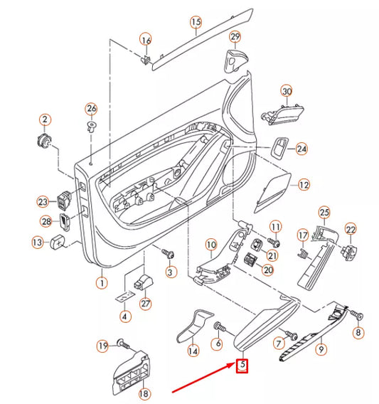 NEW AUDI A5 8T FRONT LEFT DOOR ARMREST LHD 8T186717324A ORIGINAL