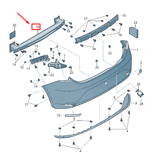 new seat leon 5f rear bumper reinforcement bar 5f0807305 original