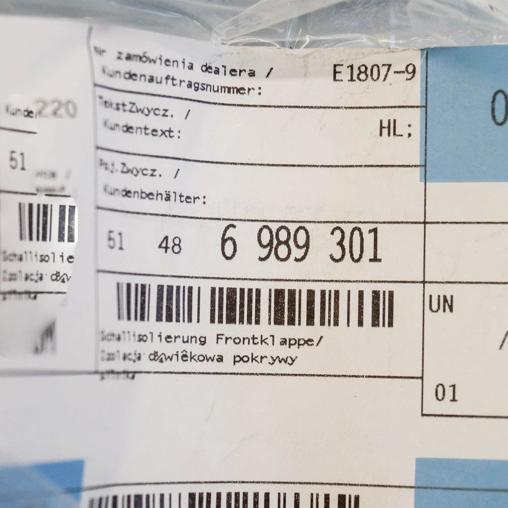 NEW BMW 5 F10 SOUND INSULATING HOOD COVER 51486989301 2016 ORIGINAL