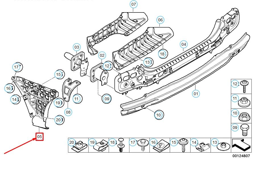 NEW BMW 5 E60 REAR BUMPER RIGHT M MOUNT 51127896616 7896616 ORIGINAL