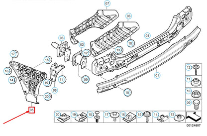 NEW BMW 5 E60 REAR BUMPER RIGHT M MOUNT 51127896616 7896616 ORIGINAL