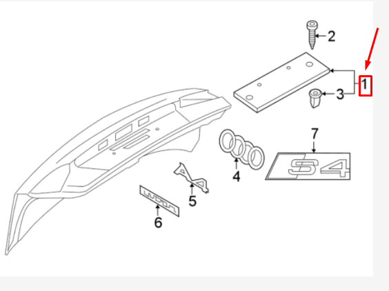 NEW AUDI A4 B9 REAR LICENCE PLATE TRIM 8W58271139B9 ORIGINAL