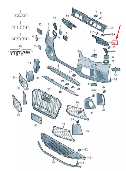 NEW AUDI RS7 SPORTBACK 4G FRONT RIGHT BUMPER CLOSING ELEMENT 4G8807096B