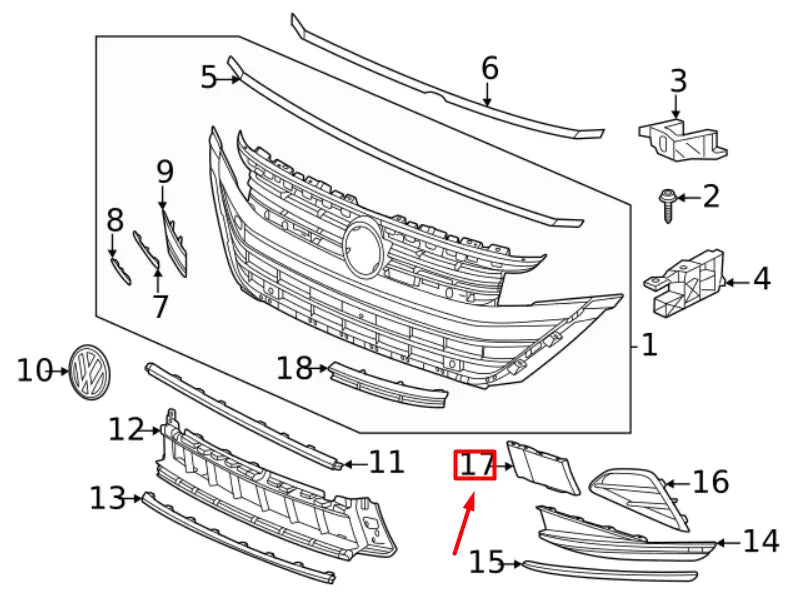 NEW VOLKSWAGEN ARTEON 3H7 FRONT RIGHT RADIATOR GRILLE TRIM 3G8853174