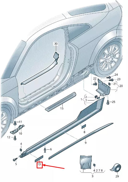 NEW AUDI TT FV FRONT LEFT STONE GUARD FILM 8S0809691