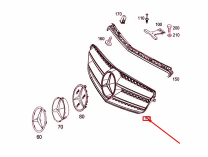 NEW MERCEDES-BENZ C W204 RADIATOR GRILLE A20488020839776 ORIGINAL