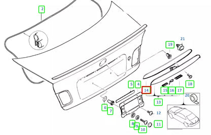 NEW BMW 3 CONVERTIBLE E46 TRUNK LID GRIP GASKET SEAL 51138244337 ORIGINAL