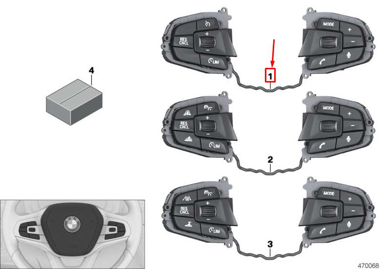 new bmw 7 g11 steering wheel multifunction switches 61319388736 original