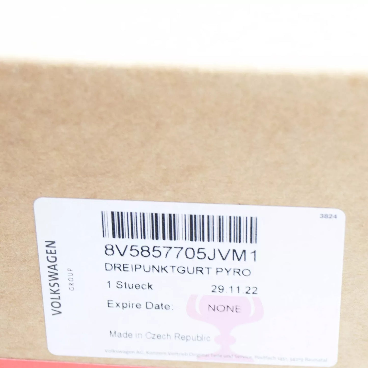 NEW AUDI RS3 FRONT LEFT SEATBELT 8V5857705JVM1 ORIGINAL