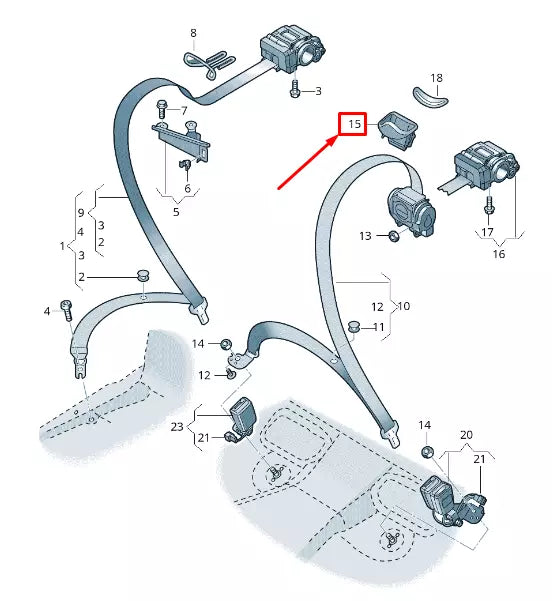 NEW AUDI E-TRON GEN REAR SEATBELT COVER 8W08577631JO