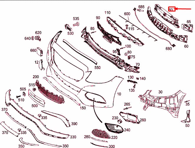 NEW MERCEDES-BENZ C W205 FRONT BUMPER IMPACT ABSORBER A2058856401 ORIGINAL