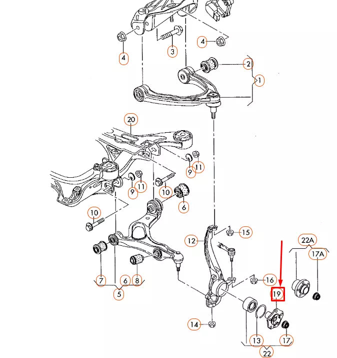 NEW AUDI Q7 4L FRONT WHEEL HUB 7L0501655B ORIGINAL