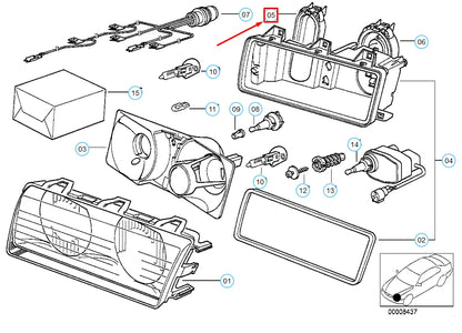 NEW BMW 3 E36 COVERING CAP HIGH BEAM 63121387305 1387305 ORIGINAL