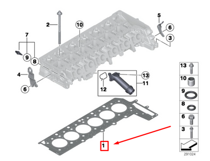 new bmw x5 f15, f85 engine cylinder head gasket 8509152 11128509152 original