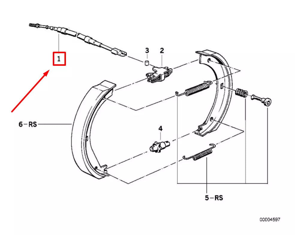 NEW BMW 7 E38 LEFT PARKING BRAKE CABLE 35511161473 1161473 ORIGINAL