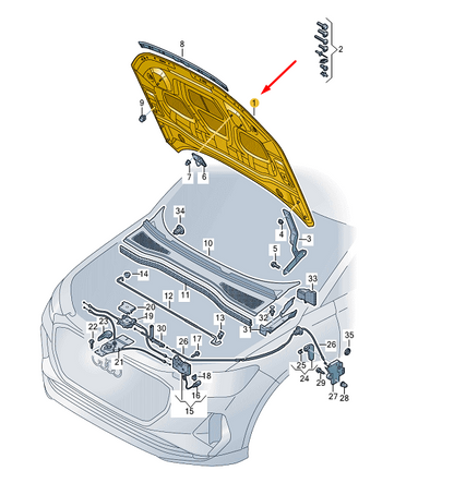 new audi q4 e-tron front bonnet 89a823029a original
