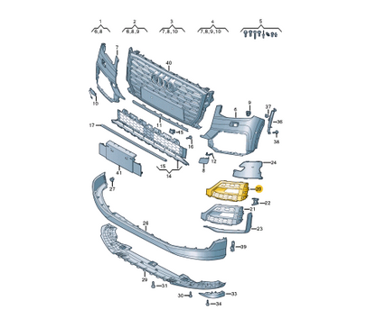 new audi q2 ga front bumper right grill 81a807682c 3fz 81a807682c3fz original