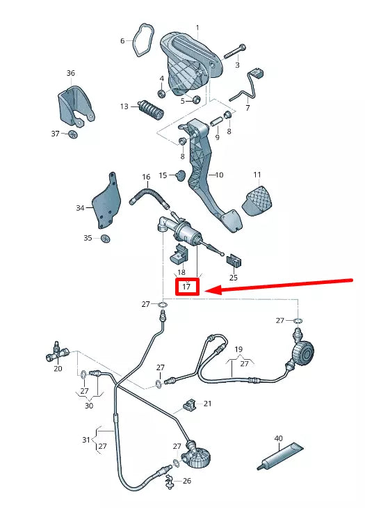 NEW VW PASSAT B6 3C2 CLUTCH MASTER CYLINDER 3C0721388P
