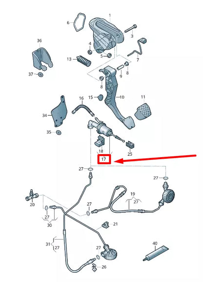 NEW VW PASSAT B6 3C2 CLUTCH MASTER CYLINDER 3C0721388P