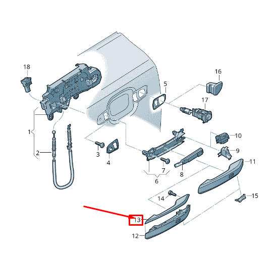 new audi a4 avant b9 front right door handle trim 8w0837900a original