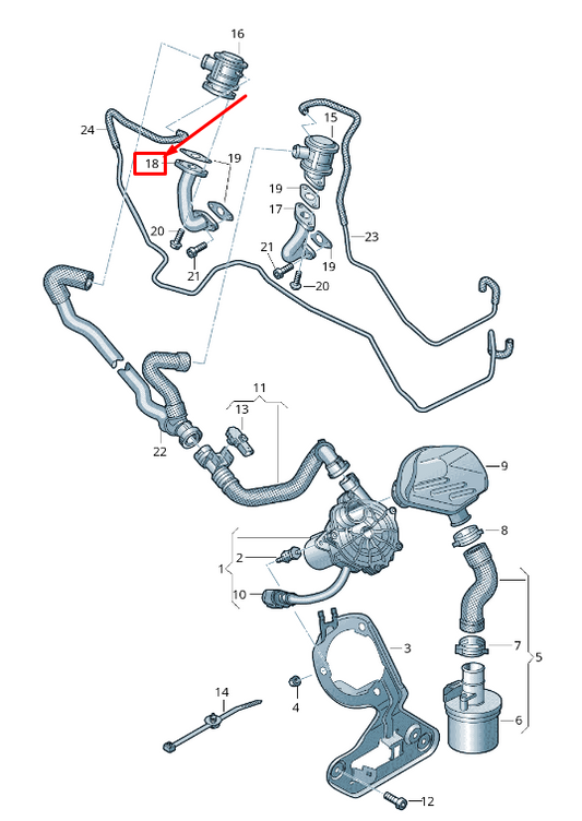 NEW AUDI RS7 SPORTBACK 4G RIGHT KOMBI VALVE ADAPTER 079131166AT ORIGINAL