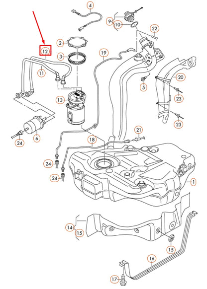 NEW VOLKSWAGEN GOLF 5K MK6 RETURN FUEL HOSE 1K0201294G