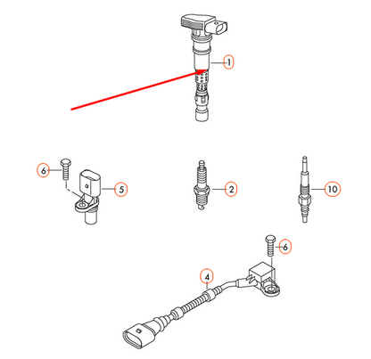 new audi q5 8r ignition coil 07k905715f 2.0 tfsi 155kw original