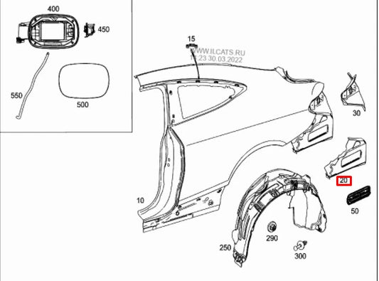 NEW MERCEDES-BENZ C W205 REAR LEFT FENDER CLOSING WALL A2056302703 ORIGINAL