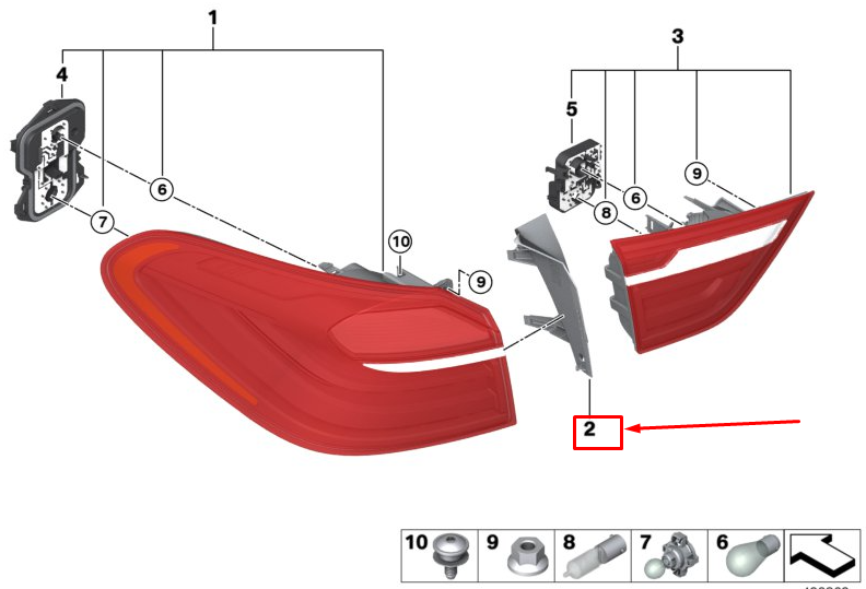 new bmw x4 f26 rear right tail light finisher 63257357984 original