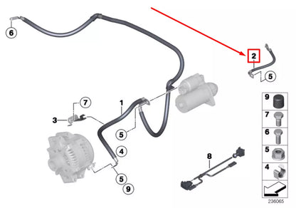NEW BMW 5 E60 GROUND CABLE 12427798076 7798076 ORIGINAL