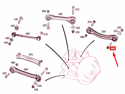 NEW MB SLK R172 REAR CAMBER STRUT TO WHEEL CARRIER CAP SCREW A0049906605