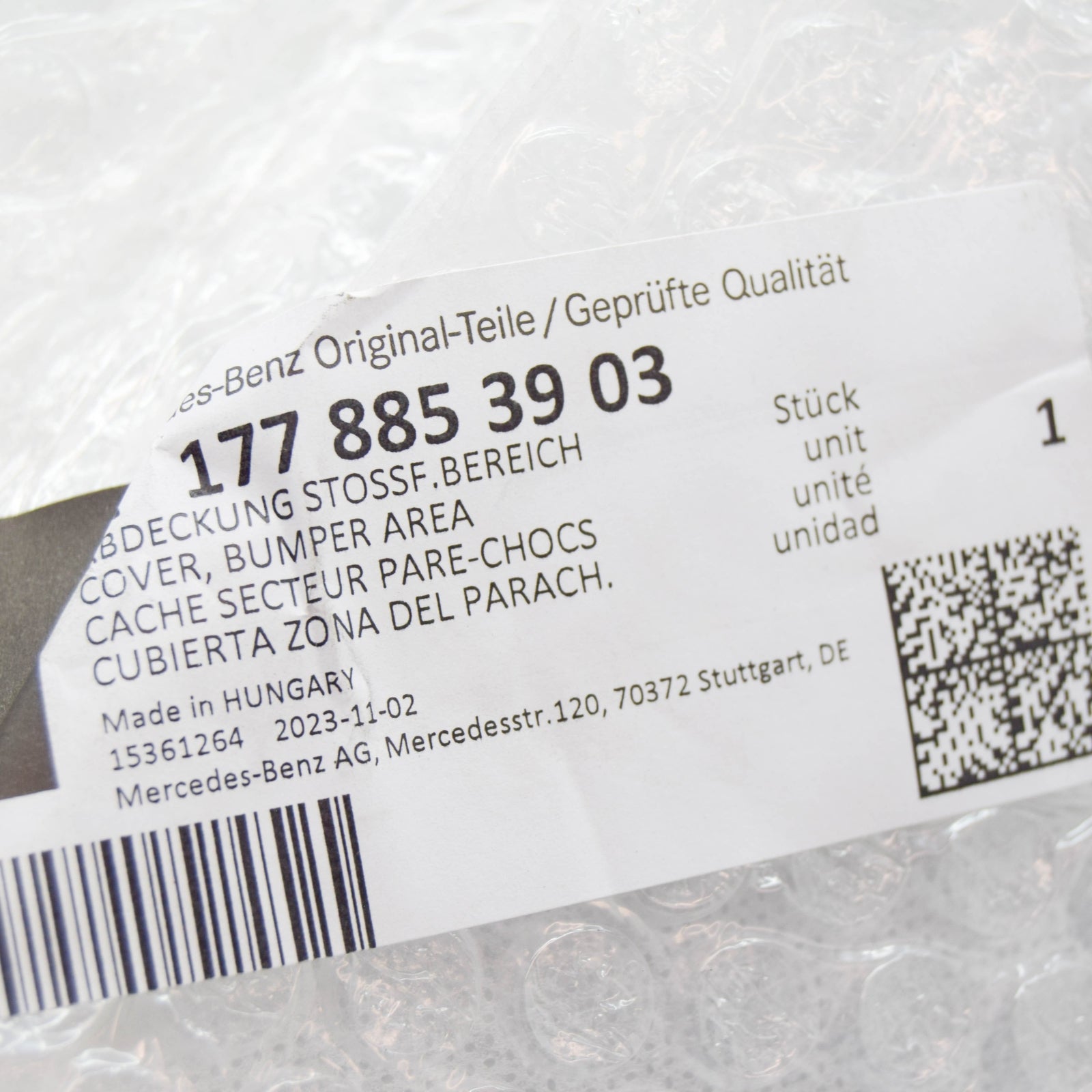 NEW MB A W177 FRONT BUMPER LOWER RIGHT INNER COVER A1778853903 ORIGINAL