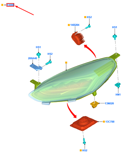new ford fiesta mk7 front left headlight rhd 2552854 original