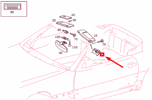 NEW MERCEDES-BENZ SL R129 LEFT SUN VISOR MOUNT CAP A12981105615070 ORIGINAL